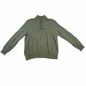 Vintage Polo Ralph Lauren Green Knit Sweater Cardigan Mens (L) Preppy Casual Y2K